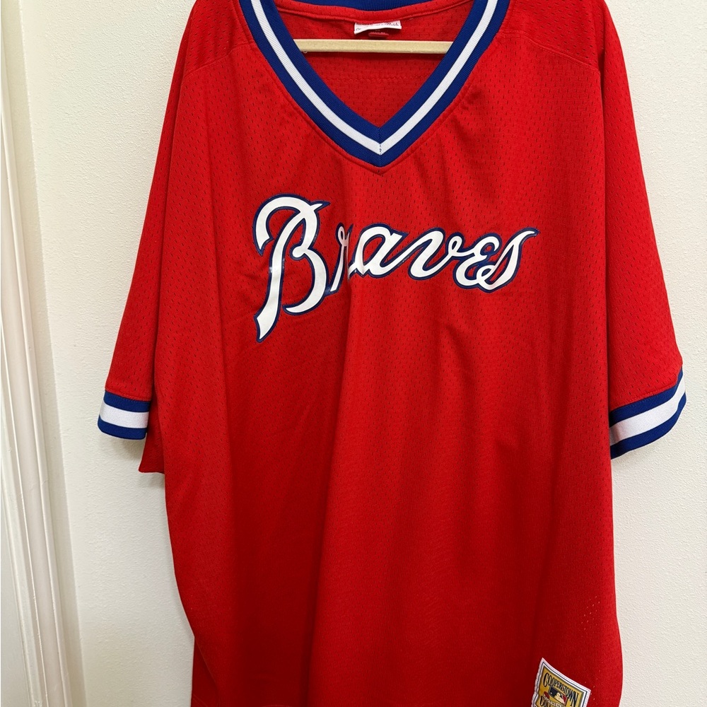Mitchell & Ness Cooperstown Collection Red Braves Jersey #3 Murphy
